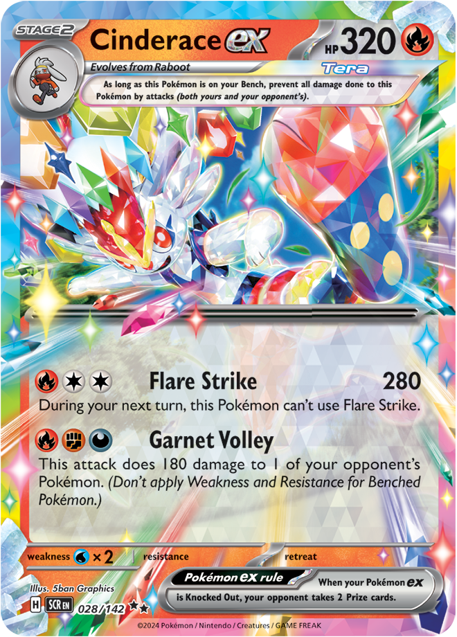 028/142 Cinderace ex – Stellar Crown – SCR