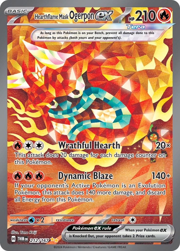 212/167 Hearthflame Mask Ogerpon ex - Twilight Masquerade - TWM